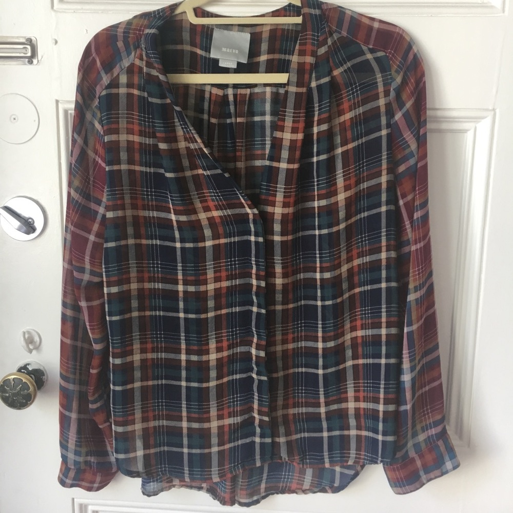 Silky Plaid Anthro Shirt